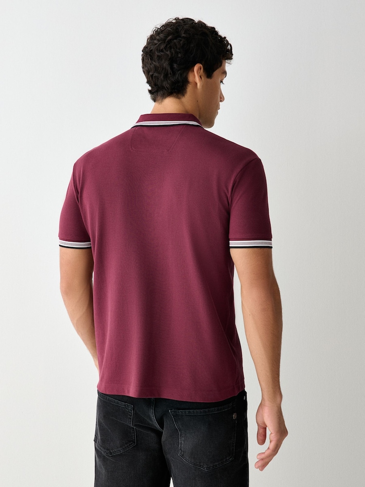 Çəhrayı - BOSS Regular-fit Paddy Yaxalı Polo Köynək - 4şəkildən 2 şəkil