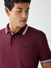 Çəhrayı - BOSS Regular-fit Paddy Yaxalı Polo Köynək - 4şəkildən 3 şəkil