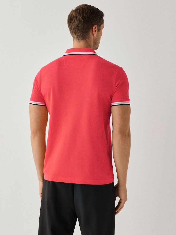 BOSS Red Regular-Fit Paddy Tipped Collar Polo Shirt - Image 2 of 3
