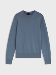 BOSS Blue Regular Fit Kanovano Crew Neck Logo Jumper - Image 1 of 1