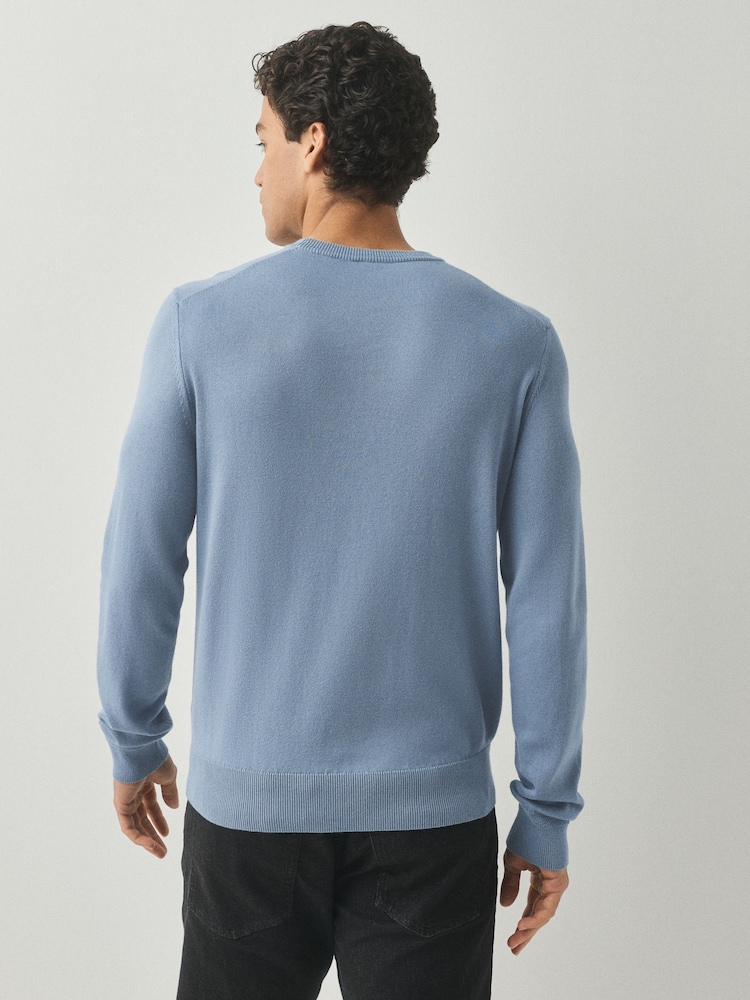 BOSS Blue Regular Fit Kanovano Crew Neck Cotton Cashmere Logo Jumper - Image 2 of 4 BOSS Blue Regular Fit Kanovano Crew Neck Cotton Cashmere Logo Jumper - Image 2 of 4