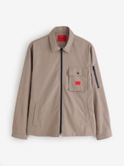 HUGO Brown Regular Fit Zip Through Overshirt - Image 4 of 4