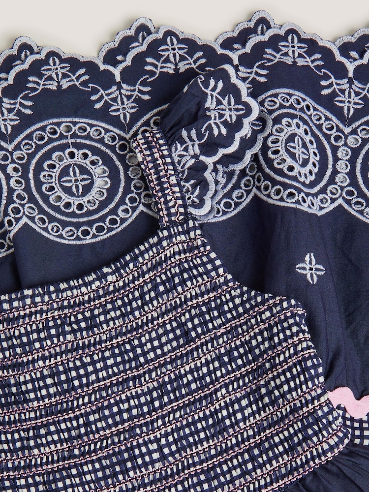 Monsoon Broderie Smocked Jersey Dress - Imagen 2 de 2