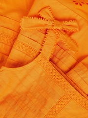 Monsoon Orange Broderie Pleated Cotton Dress - Image 2 of 2
