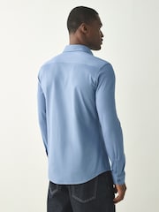 BOSS Blue Regular-Fit Logo Stretch Shirt - Image 2 of 4