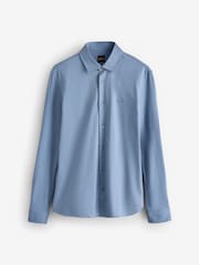 BOSS Blue Regular-Fit Logo Stretch Shirt - Image 4 of 4
