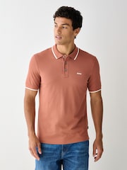 BOSS Red Regular-Fit Parlay Logo Tipped Polo Shirt - Image 1 of 4