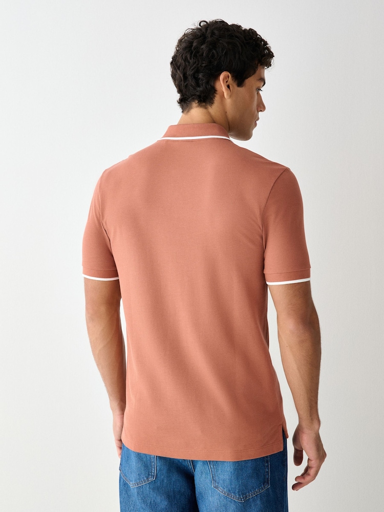 BOSS Red Regular-Fit Parlay Logo Tipped Polo Shirt - Image 2 of 4 BOSS Red Regular-Fit Parlay Logo Tipped Polo Shirt - Image 2 of 4