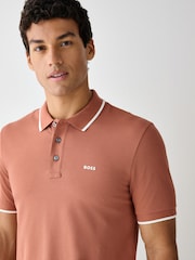 BOSS Red Regular-Fit Parlay Logo Tipped Polo Shirt - Image 3 of 4