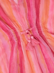 Monsoon Pink Stripe Tie-Dye Kaftan - Image 2 of 2