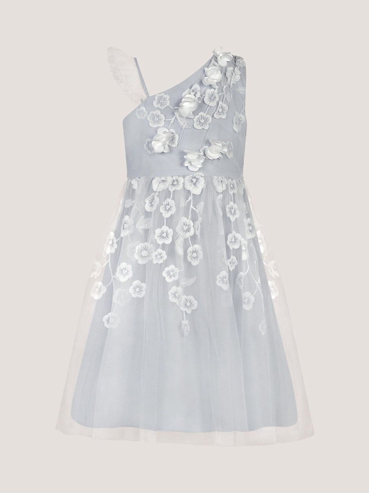 Azul - Monsoon Liza Embroidered Asymmetrical Party Dress - Imagen 2 de 3