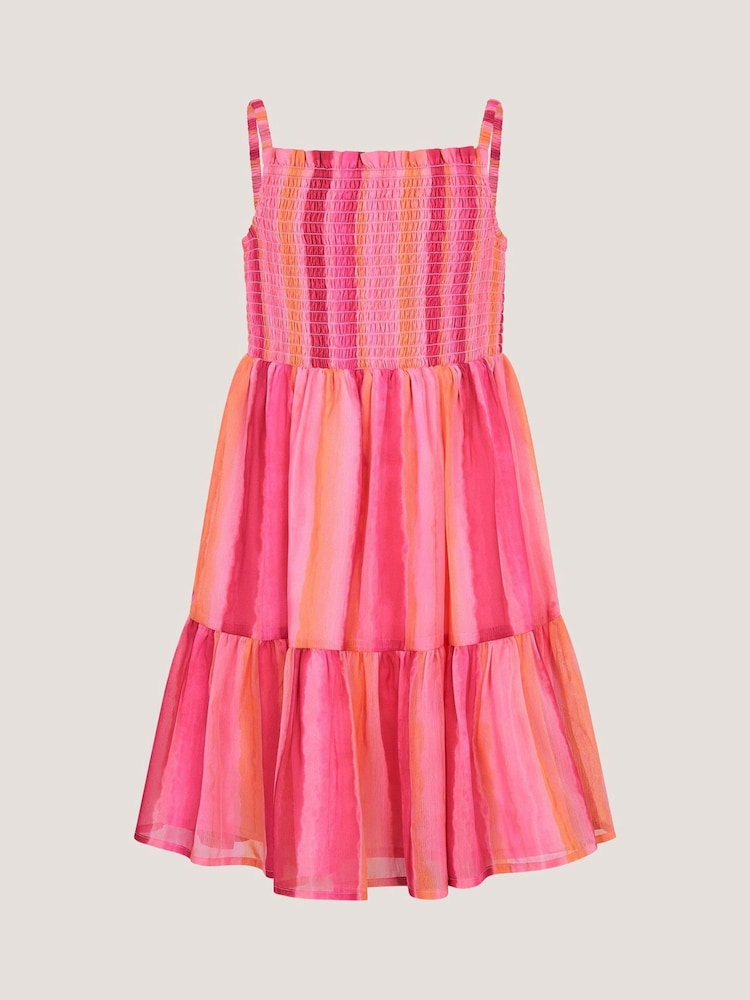 Monsoon Pink Tie-Dye Smocked Beach Dress - Image 1 of 2 Monsoon Pink Tie-Dye Smocked Beach Dress - Image 1 of 2