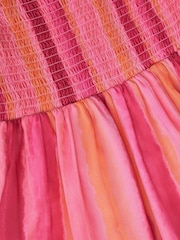 Monsoon Pink Tie-Dye Smocked Beach Dress - Image 2 of 2