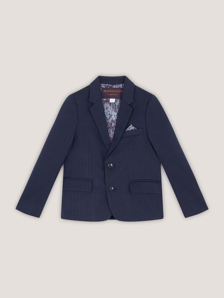 Monsoon Blue Harry Herringbone Suit Jacket - Image 1 of 2 Monsoon Blue Harry Herringbone Suit Jacket - Image 1 of 2