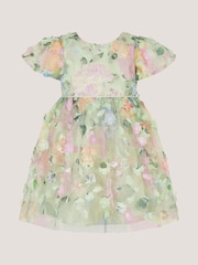 Monsoon Green Baby Eliza Floral Appliqué Party Dress - Image 1 of 2