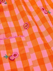 Monsoon Embroidered Gingham Playsuit - תמונה 3 מתוך 3