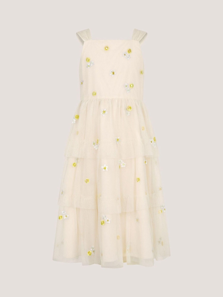 Monsoon White Ingrid Floral Embroidered Tiered Maxi Dress - Image 1 of 2 Monsoon White Ingrid Floral Embroidered Tiered Maxi Dress - Image 1 of 2