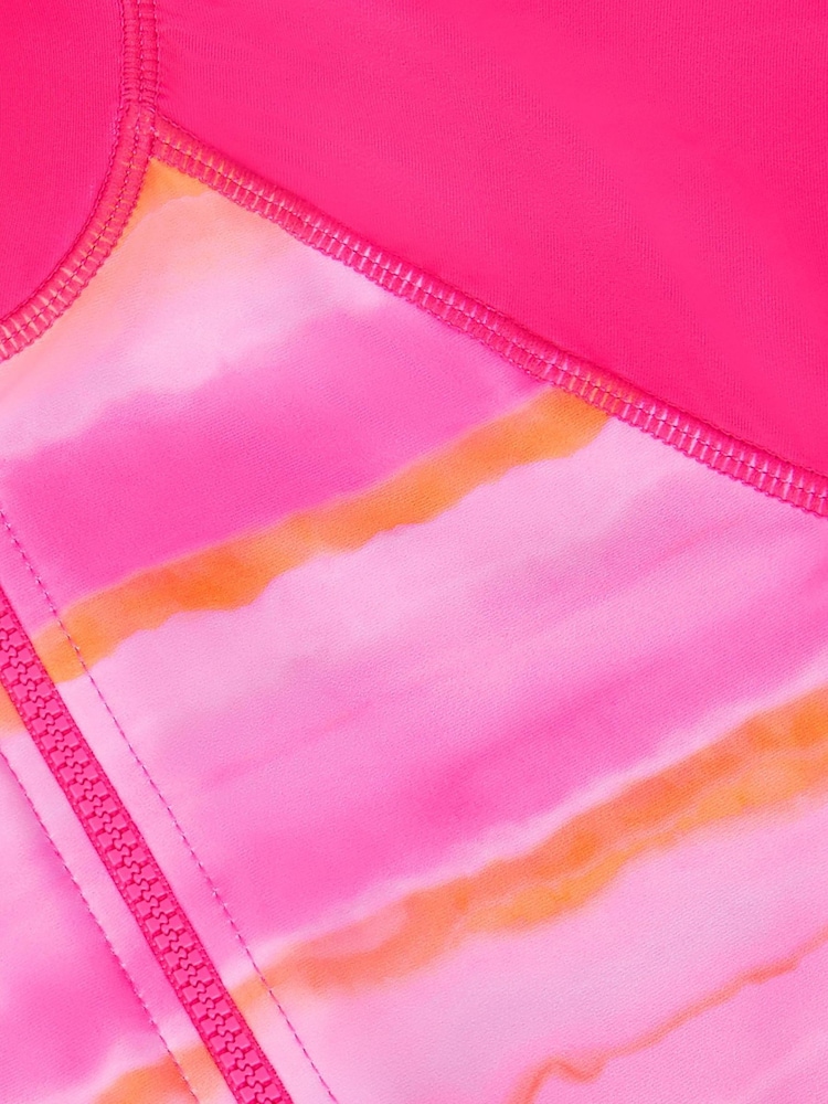 Monsoon Pink Tie Dye Upf50+ Short Sleeve Swimsuit - Image 2 of 2 Monsoon Pink Tie Dye Upf50+ Short Sleeve Swimsuit - Image 2 of 2