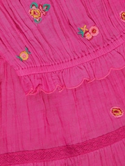 Monsoon Pink Embroidered Floral Top & Skirt Set - Image 2 of 2