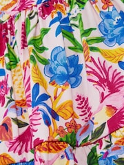 Monsoon Pink Tropical Print Jersey Dress - Image 2 of 2