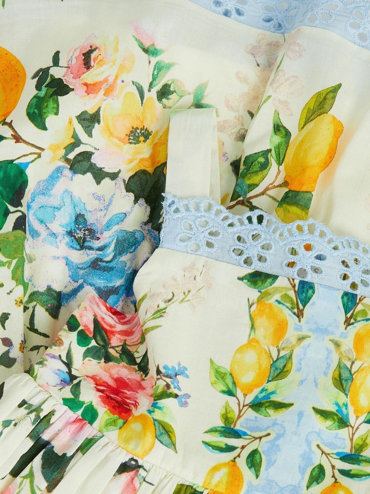 Monsoon Green Baby Amalfi Lemon Print Dress - Image 2 of 2