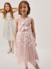 Rosa - Monsoon Liza Embroidered Asymmetrical Party Dress - Imagen 1 de 3