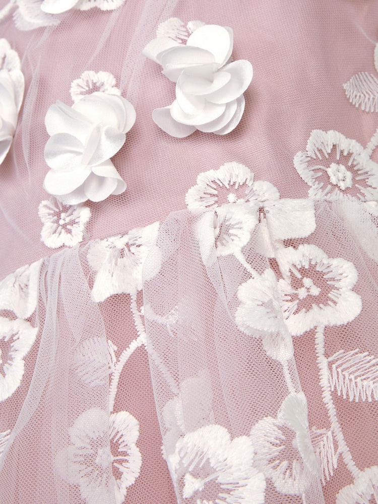 Rosa - Monsoon Liza Embroidered Asymmetrical Party Dress - Imagen 3 de 3