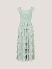Monsoon Green Faith Tulle Ruffle Prom Dress - Image 4 of 4