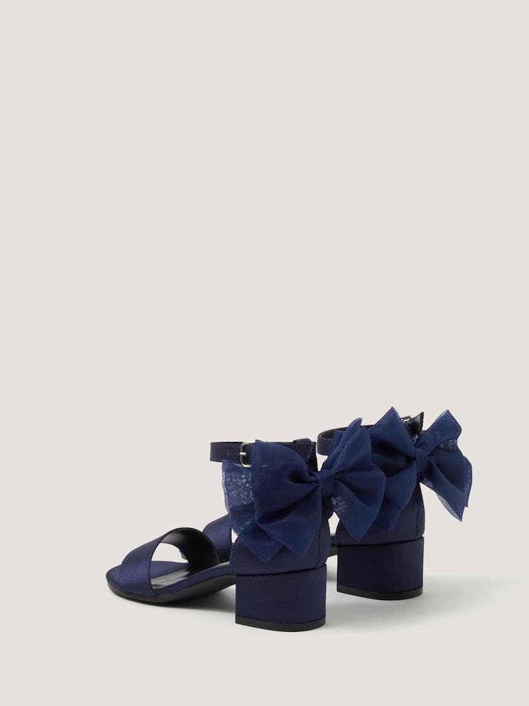 Monsoon Blue Two-Part Bow Heels - Image 3 of 3 Monsoon Blue Two-Part Bow Heels - Image 3 of 3