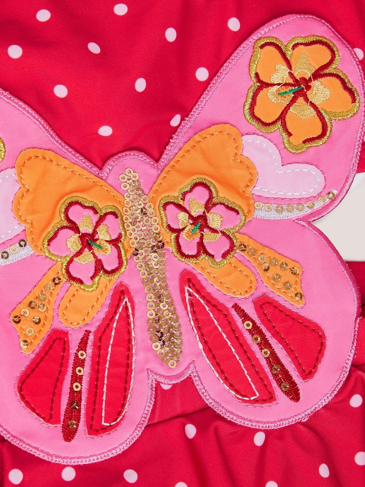 Monsoon Pink Embellished Butterfly Cut Out Swimsuit - Image 2 of 2 Monsoon Pink Embellished Butterfly Cut Out Swimsuit - Image 2 of 2