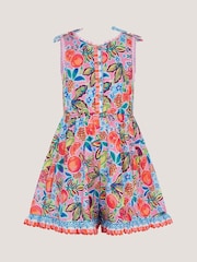 Monsoon Pink Alani Fruit Print Playsuit - Image 1 of 2