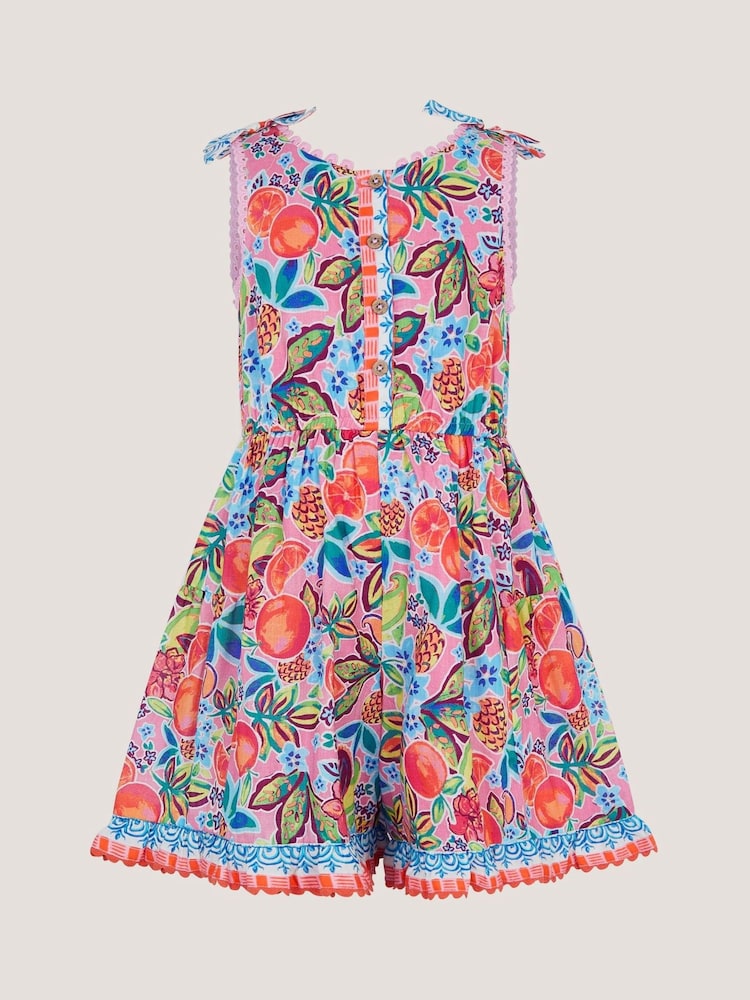 Monsoon Pink Alani Fruit Print Playsuit - Image 1 of 2 Monsoon Pink Alani Fruit Print Playsuit - Image 1 of 2