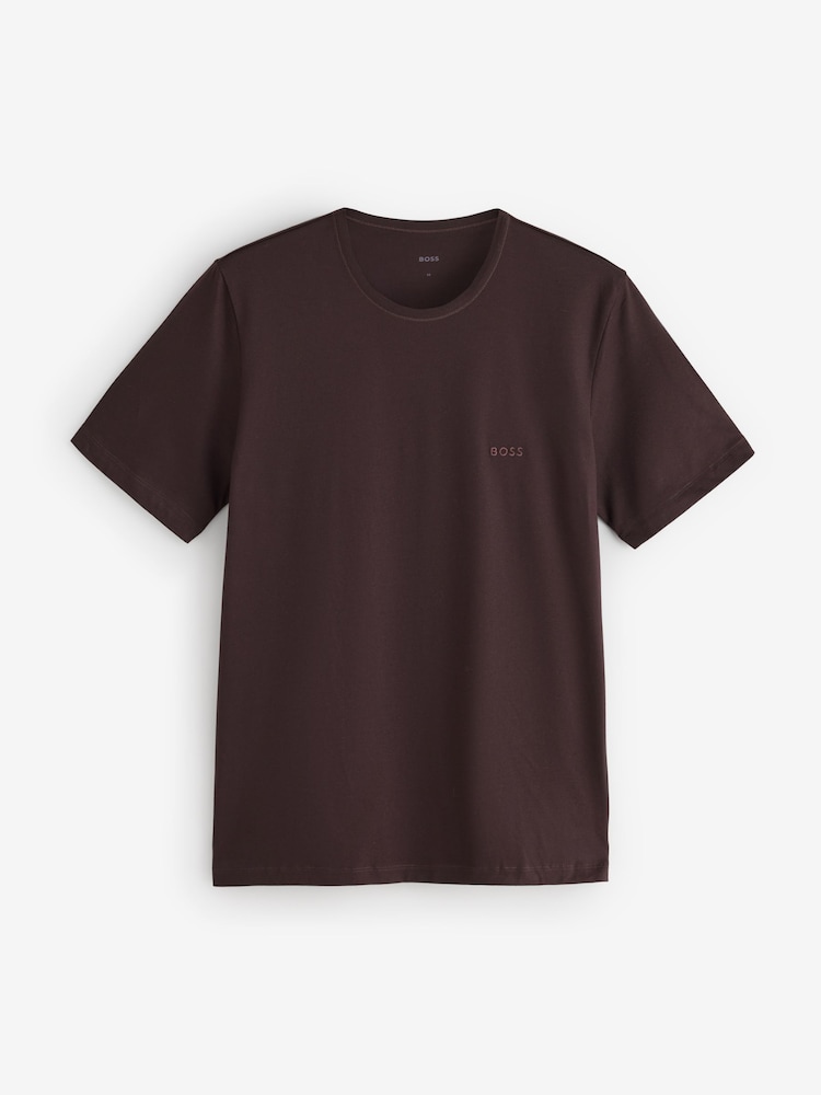 BOSS Brown Crew Neck Short Sleeve Classic T-Shirts 3 Pack - Image 4 of 4 BOSS Brown Crew Neck Short Sleeve Classic T-Shirts 3 Pack - Image 4 of 4