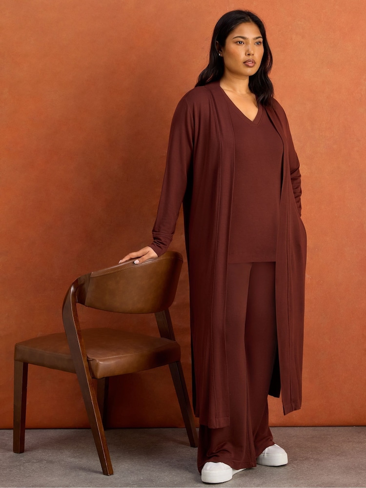 Live Unlimited Brown Super Soft Cardigan - Image 2 of 4 Live Unlimited Brown Super Soft Cardigan - Image 2 of 4
