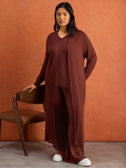 Live Unlimited Brown Super Soft Cardigan - Image 3 of 4