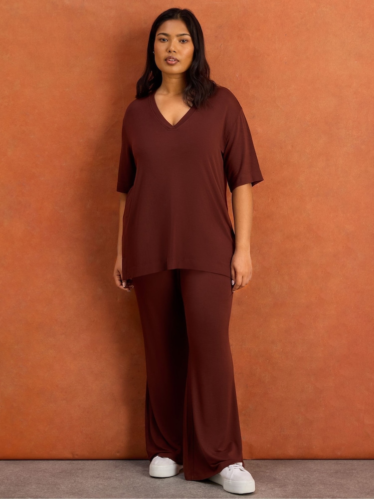 Live Unlimited Brown Super Soft Drawstring Trousers - Image 1 of 4