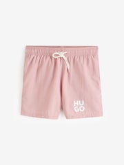 HUGO Pink Paolo Logo Swim Shorts - Image 1 of 1