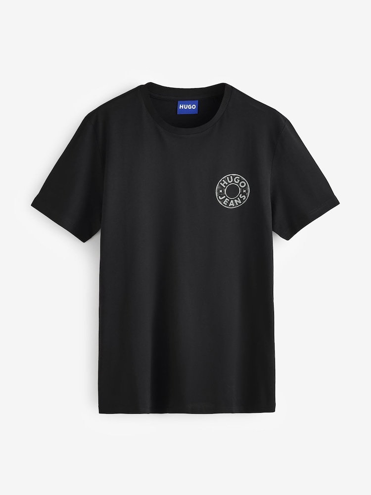 Juoda - HUGO Nemodo Regular-Fit Graphic T-Shirt - 1 paveikslėlis iš 1