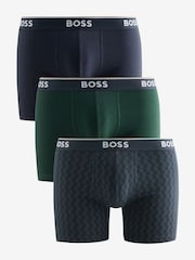 BOSS Blue/Green Power Logo Hipster Boxers 3 Pack - Image 1 of 4