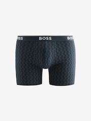 BOSS Blue/Green Power Logo Hipster Boxers 3 Pack - Image 2 of 4