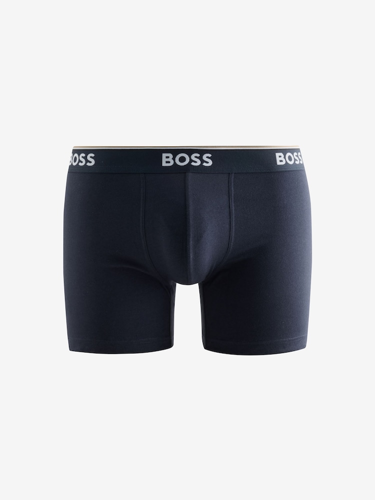 BOSS Blue/Green Power Logo Hipster Boxers 3 Pack - Image 4 of 4