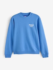 HUGO Blue Nespon Regular-Fit Logo Sweat Top - Image 1 of 1