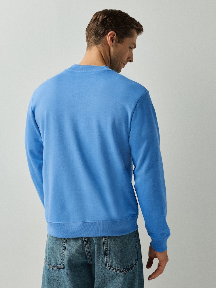 HUGO Blue Nespon Regular Fit Logo Sweat Top - Image 2 of 4 HUGO Blue Nespon Regular Fit Logo Sweat Top - Image 2 of 4