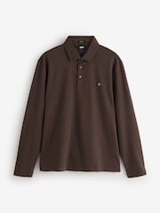 BOSS Brown Paley Badge Logo Polo Shirt - Image 1 of 1