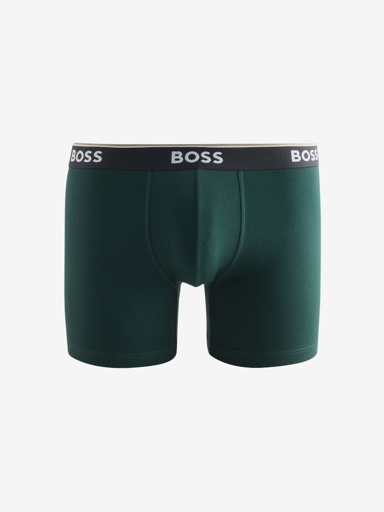 BOSS Green/Black/Blue Power Logo Hipster Boxers 3 Pack - Image 2 of 4