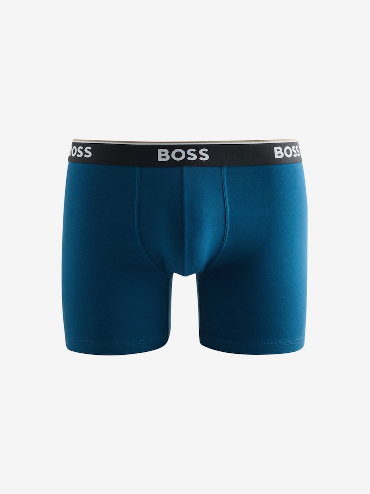 BOSS Green/Black/Blue Power Logo Hipster Boxers 3 Pack - Image 4 of 4