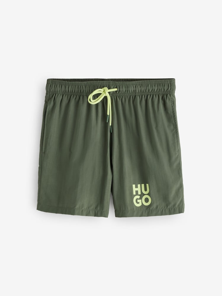 HUGO Green Paolo Logo Swim Shorts - Image 1 of 1 HUGO Green Paolo Logo Swim Shorts - Image 1 of 1
