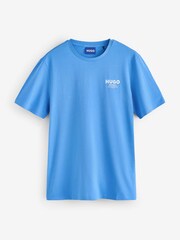 HUGO Light Blue Nesptee Regular Fit Logo T-Shirt - Image 4 of 4