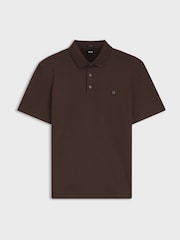 BOSS Brown Parris Badge Logo Polo Shirt - Image 5 of 5