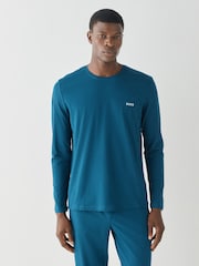 BOSS Blue Long Sleeve Logo T-Shirt - Image 1 of 3